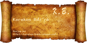 Kerekes Bánk névjegykártya
