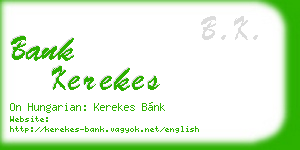 bank kerekes business card