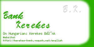 bank kerekes business card
